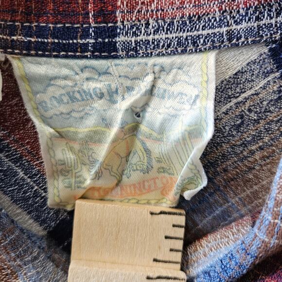 Vintage Men's Rocking K Ranchwear Kennington Plaid Pearl Snap Size Medium - Picture 2 of 11